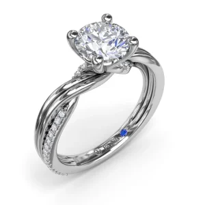 New Fana Two-Toned Twist Diamond Engagement Ring