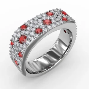 Hot Fana Under the Stars Ruby-Speckled Diamond Ring