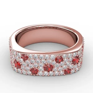 Hot Fana Under the Stars Ruby-Speckled Diamond Ring