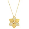 Online Roberto Coin Vernazza Alternating Pave Diamond & Satin Finish Flower Necklace