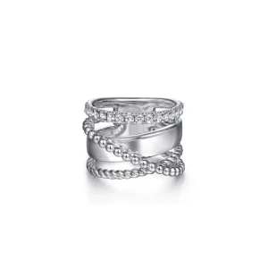 New Gabriel & Co White Sapphire Twisted Ring