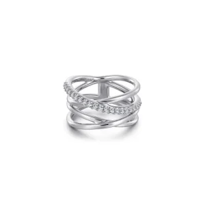 Online Gabriel & Co White Sapphire Twisted Ring