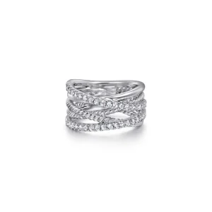 Discount Gabriel & Co White Sapphire Twisted Ring