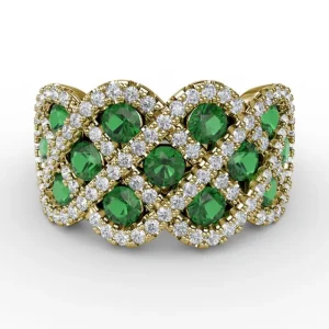 Discount Fana You And Me Emerald And Diamond Interweaving Ring