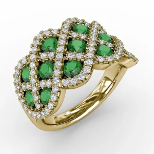 Discount Fana You And Me Emerald And Diamond Interweaving Ring