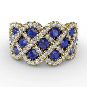 Discount Fana You And Me Sapphire And Diamond Interweaving Ring