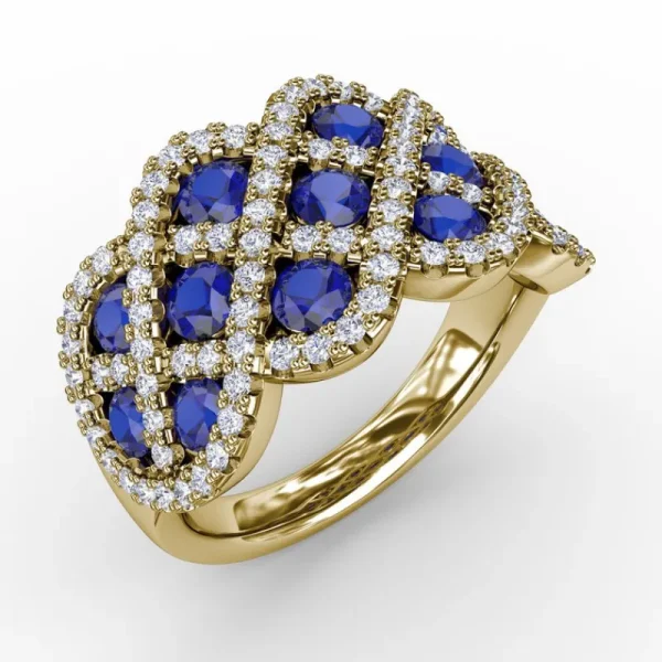 Discount Fana You And Me Sapphire And Diamond Interweaving Ring