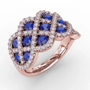 Discount Fana You And Me Sapphire And Diamond Interweaving Ring